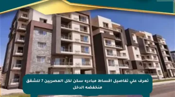 تعرف على تفاصيل أقساط مبادرة سكن لكل المصريين 7 للشقق منخفضة الدخل